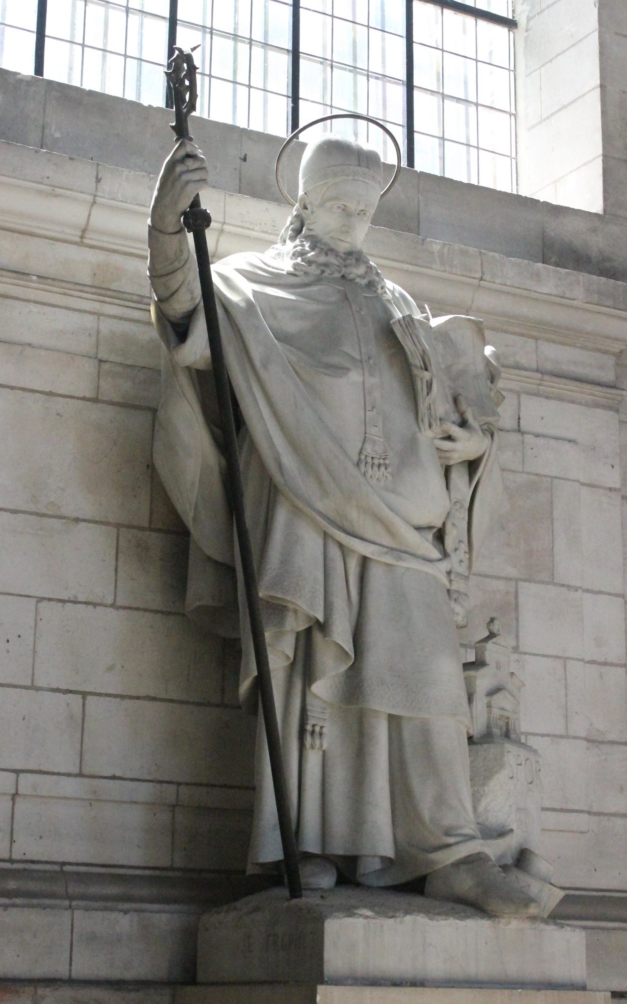 Statue of Saint Gregory of Tours by Emmanuel Fremiet, Cathedral of Notre-Dame-et-Saint-Vaast, Arras, France