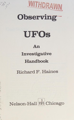 Observing UFOs: An Investigative Handbook cover art