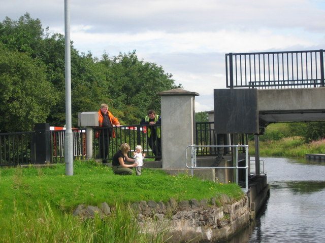 The Forth and Clyde Canal lifting bridge approaching Bonnybridge, Scotland, the town at the center of the Falkirk Triangle UFO wave
