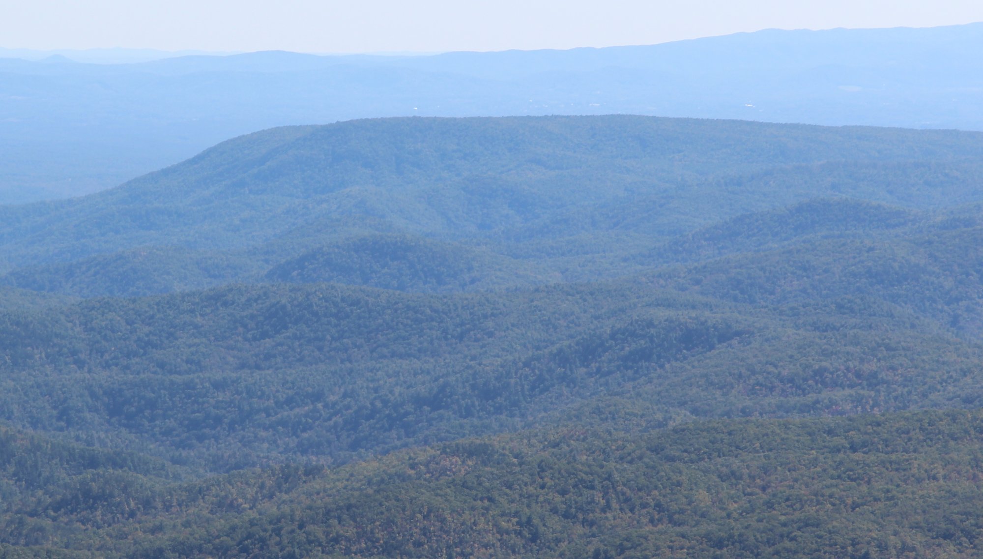 Brown Mountain, North Carolina, viewed from Beacon Heights, Pisgah National Forest, October 2016
