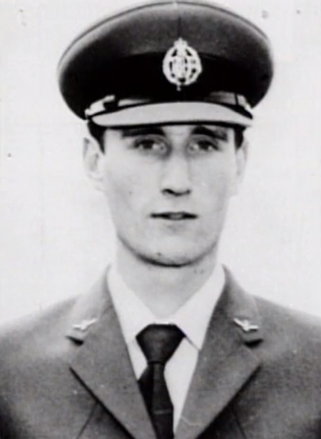 Formal portrait photograph of Frederick Valentich in aviator uniform, from the Australian Department of Transport's official report on his disappearance