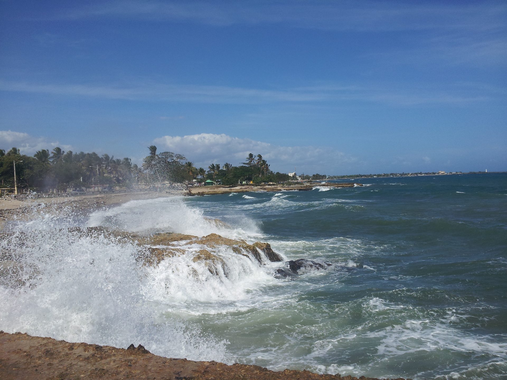 The waterfront (malecón) of San Pedro de Macorís on the Caribbean coast of the Dominican Republic, the provincial capital nearest the La Boca Cumayasa sighting site