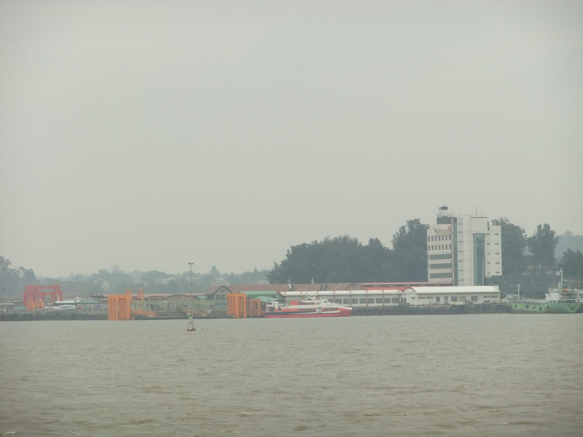 Shuitou Harbor on Kinmen (Quemoy) Island, looking out across the Taiwan Strait toward the Chinese mainland