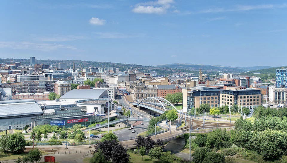Skyline of Sheffield, England, near the Mosborough site of the 1962 Alex Birch UFO photograph