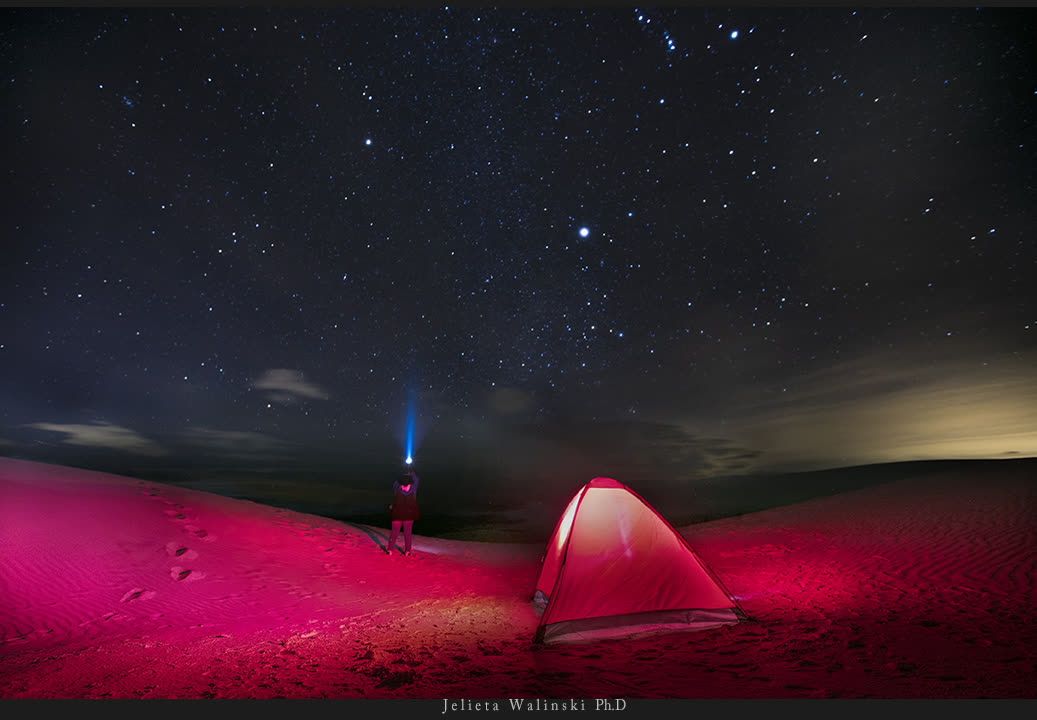 A starlit desert night sky over the White Sands region near Alamogordo, New Mexico