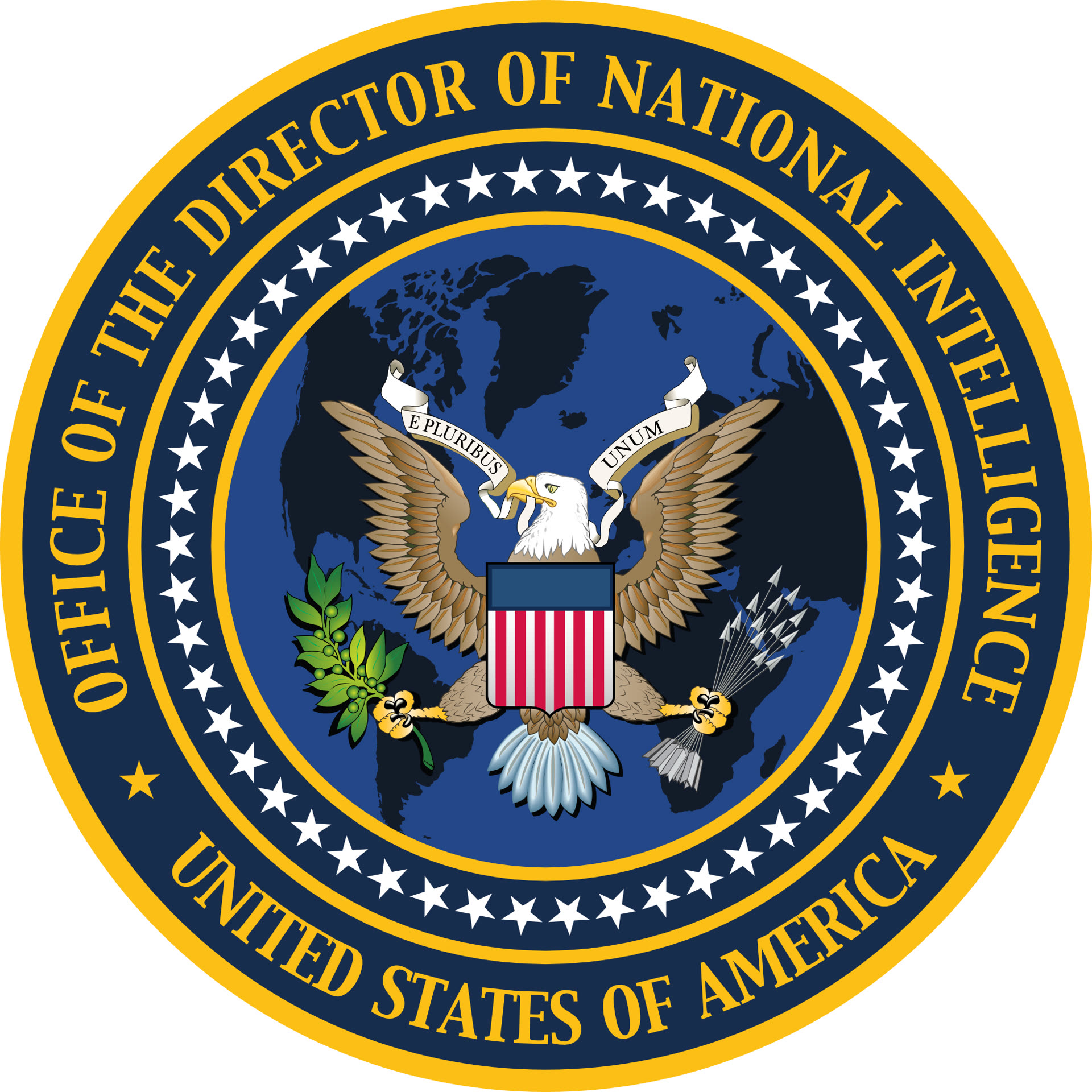 Official seal of the Office of the Director of National Intelligence, the agency that issued the June 2021 Preliminary Assessment on Unidentified Aerial Phenomena