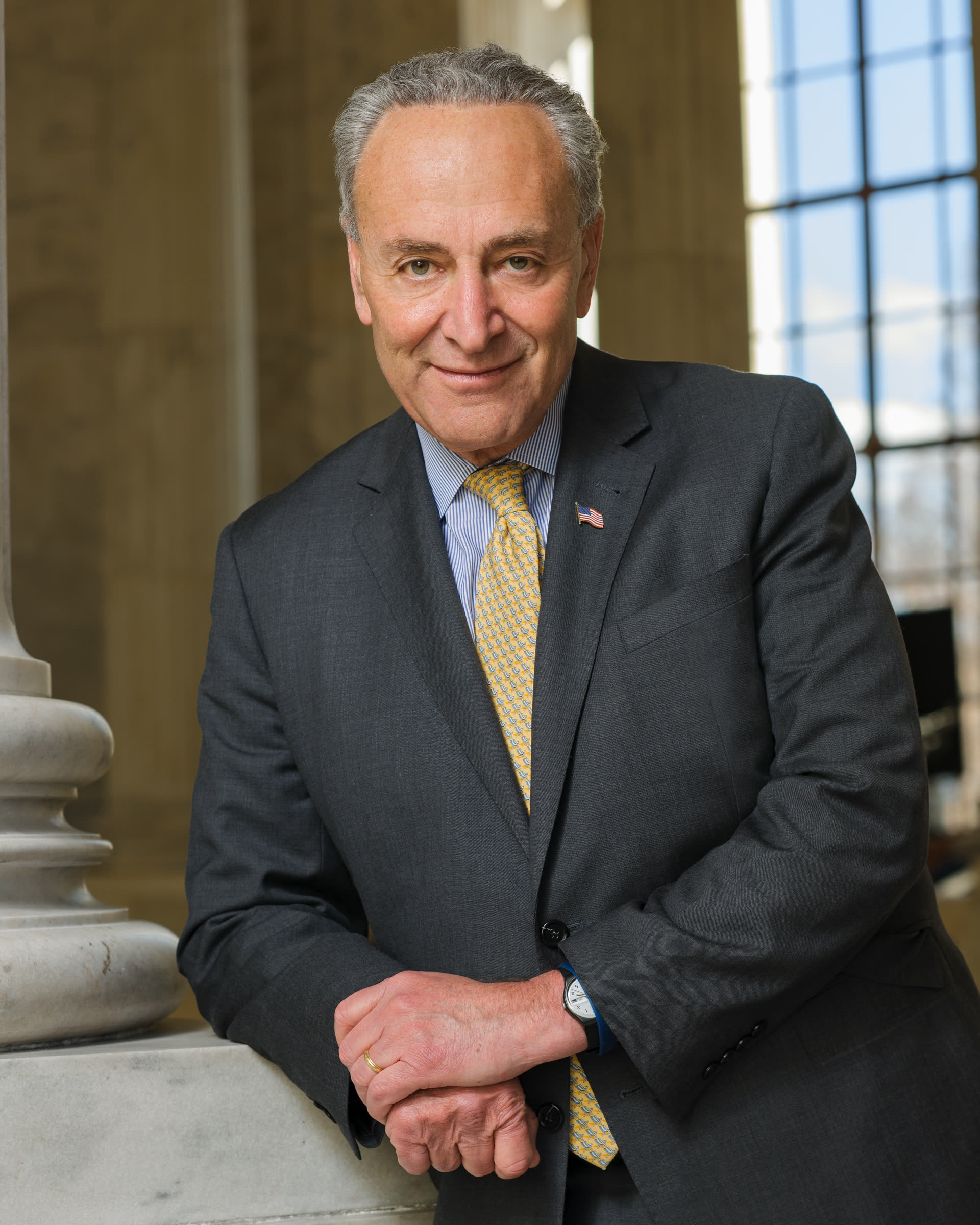 Senate Majority Leader Chuck Schumer, official 2017 U.S. Senate portrait — the bill's lead public sponsor and its most vocal advocate after the House stripped its core provisions