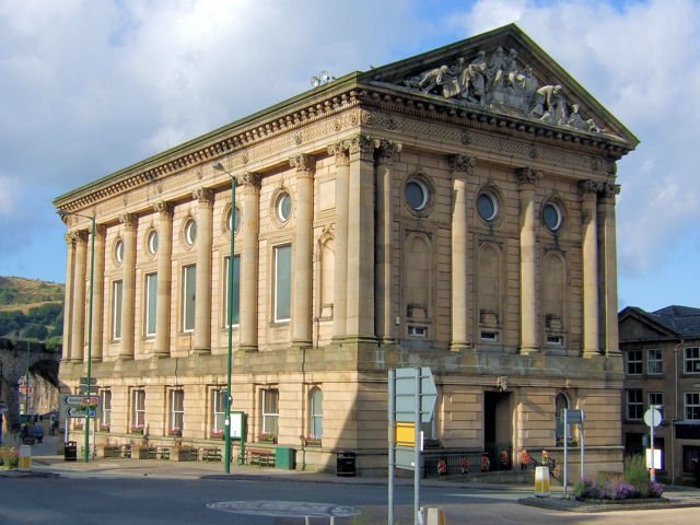 Todmorden Town Hall, West Yorkshire, the market town where the 1980 police UFO encounter took place on its outskirts