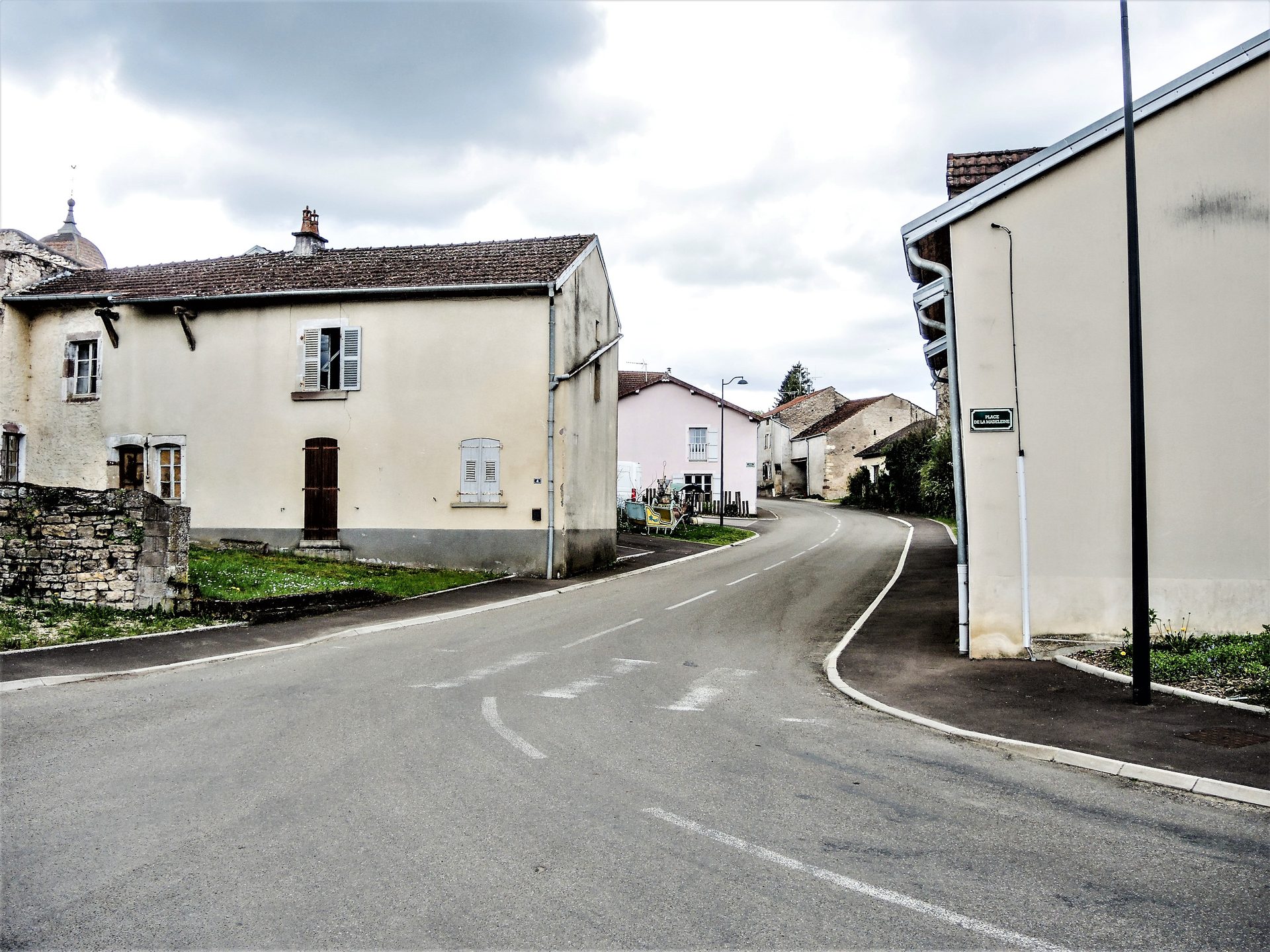 Place de La Madeleine in the village of Villers-lès-Luxeuil, Haute-Saône, France